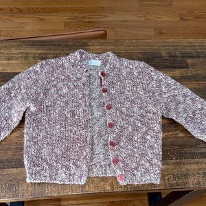 Vintage Purple and White Knit Cardigan